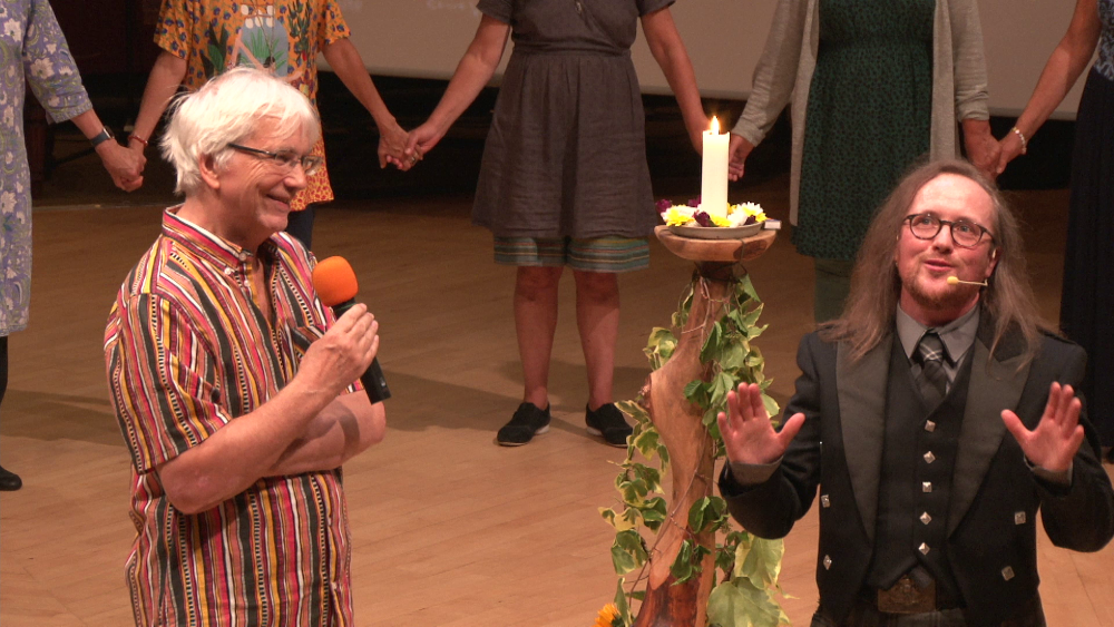 Peter Vallance & Brant Bambery sacred dance in universal hall findhorn